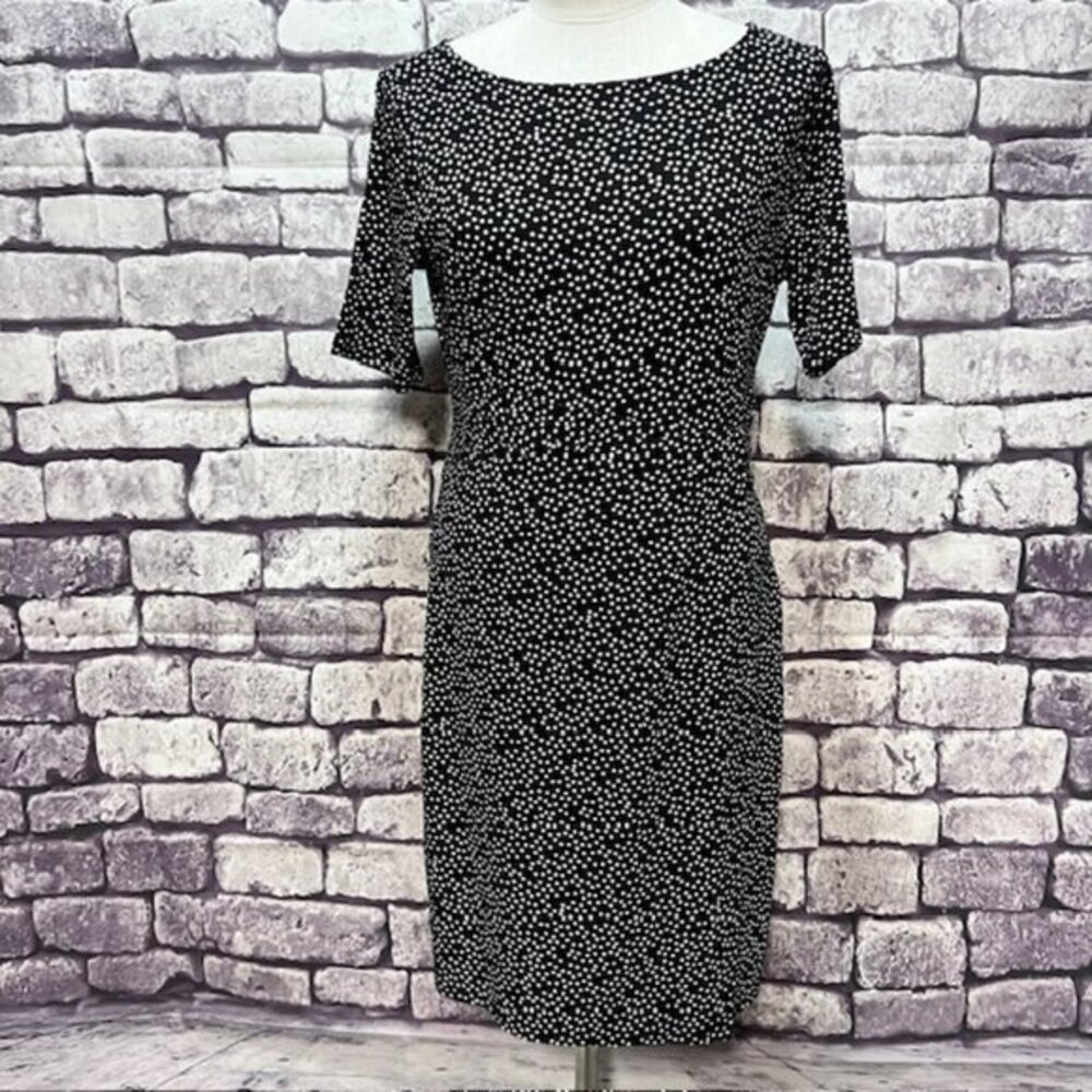 Ann Taylor Black & White Short Sleeve Dress Size 12P
